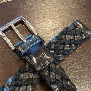TUMI  Black Braided Leather men’s belt never worn